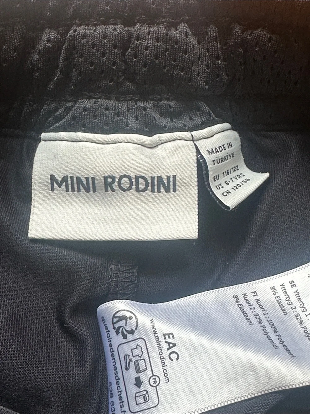 Mini Rodini Black Layered Sport Shorts